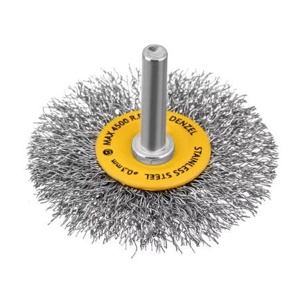 Щетка для дрели, 60 мм, Плоская, со шпилькой, нержавеющая витая проволока Denzel 744463 купить в Тобольске