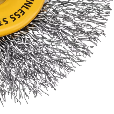 Щетка для дрели, 60 мм, Плоская, со шпилькой, нержавеющая витая проволока Denzel 744463 купить в Тобольске