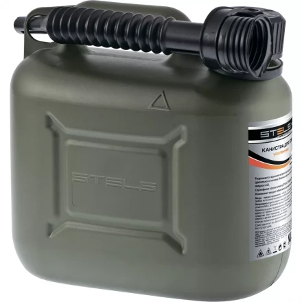 Канистра для ГСМ вертикальная 5 л пластиковая усиленная STELS артикул 53124 купить в Тобольске
