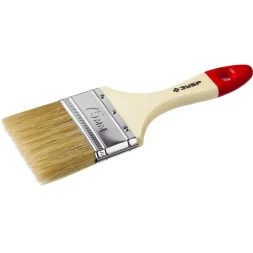 Кисть плоская  ЗУБР &quot;УНИВЕРСАЛ-МАСТЕР&quot;, натуральная щетина, деревянная ручка, 75мм 4-01003-075