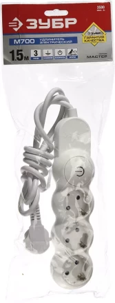 Удлинители электрические М700 3 гнезда с кнопкой серия МАСТЕР купить в Тобольске