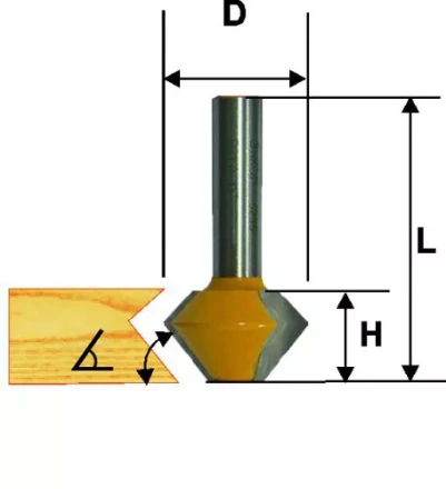 Фреза кромочная конусная Ф381Х222 мм 45° хвостовик 12 мм 46371 купить в Тобольске