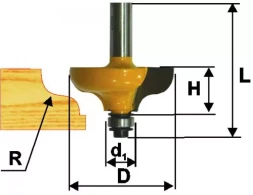 Фреза кром калевочная ф318х13мм R48мм хв 8мм 9256