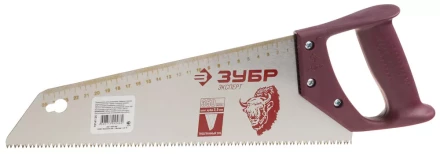Ножовка ЗУБР &quot;ЭКСПЕРТ&quot; по дереву, трехгранный закаленный зуб, пластмассовая ручка, шаг зуба 3,5мм, 500мм 15141-50 купить в Тобольске