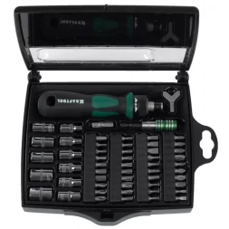 Отвертка KRAFTOOL &quot;EXPERT&quot;, реверсивная, с битами, 55шт 25554-H55