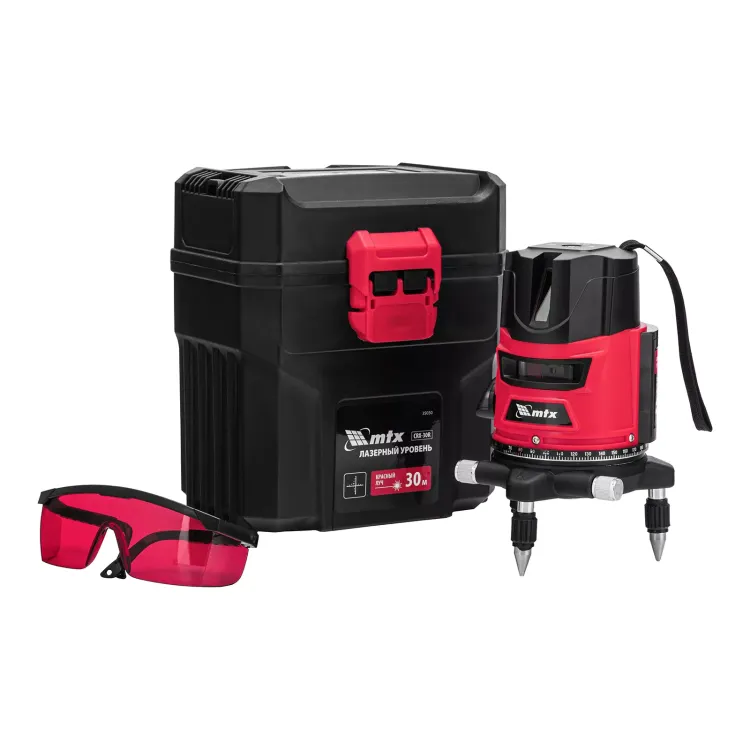 Лазерный уровень MTX CRX-30R, 30 м, красный луч, батарейки, резьба 5/8" 35030 купить в Тобольске