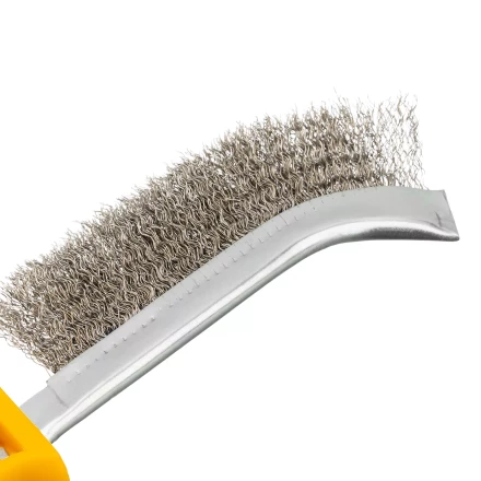 Щетка металлическая с пластмассовой ручкой, нержавеющая проволока Denzel 748287 купить в Тобольске