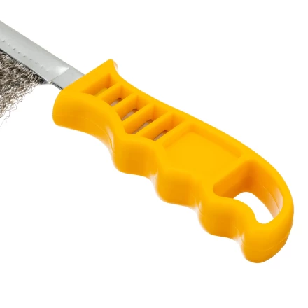 Щетка металлическая с пластмассовой ручкой, нержавеющая проволока Denzel 748287 купить в Тобольске