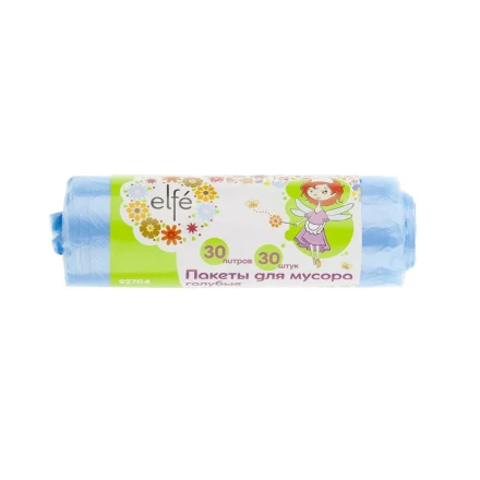 Пакеты для мусора 30 л 30 шт голубые Elfe 92704 купить в Тобольске