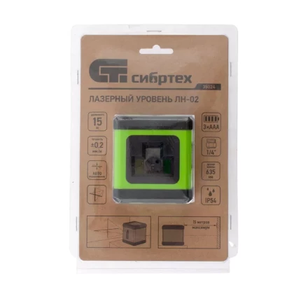 Лазерный уровень ЛН 02, 15 м, 635 нм, резьба 1/4&quot; Сибртех 35024 купить в Тобольске
