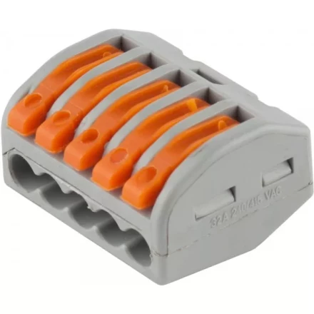 Клемма СВЕТОЗАР соединительная, разъемная, 5-и проводная, 400В, 32А, 0,5-2,5мм2/0,5-4мм2, 2шт 49190-5 купить в Тобольске