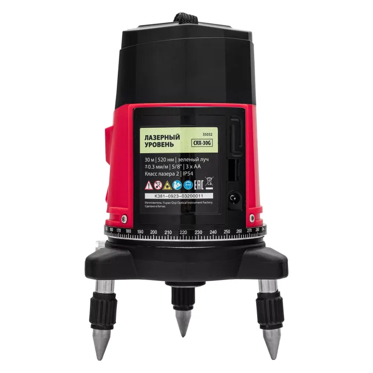 Лазерный уровень MTX CRX-30G, 30 м, зеленый луч, батарейки, резьба 5/8" 35032 купить в Тобольске