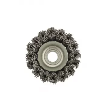 Щетка для УШМ, 65 мм, М14, &quot;чашка&quot;, крученая металлическая проволока  MATRIX 74620 купить в Тобольске