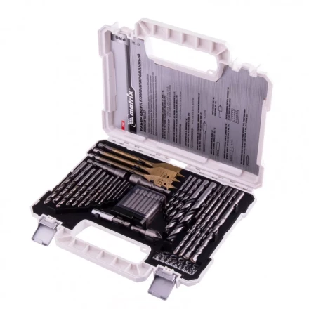 Набор сверл комбинированный по металлу 1-6,5 мм бетону 4-8 мм дереву 4-10 мм перки биты 20 шт адаптер головки 2 шт зенковка 50 предметов Pro Matrix 725650 купить в Тобольске