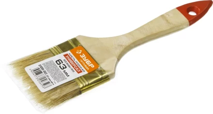 Кисть плоская ЗУБР &quot;УНИВЕРСАЛ-ОПТИМА&quot;, светлая щетина, деревянная ручка, 63мм 01099-063_z01 купить в Тобольске