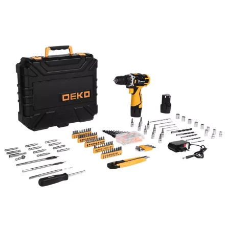 Дрель аккумуляторная DEKO DKCD12FU-Li, 063-4139 + набор 193 аксессуара купить в Тобольске