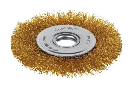 ЗУБР 125х22 мм щетка дисковая для УШМ, витая стальная латунированная проволока 0.3 мм, посад. 22 мм (35171-125) купить в Тобольске