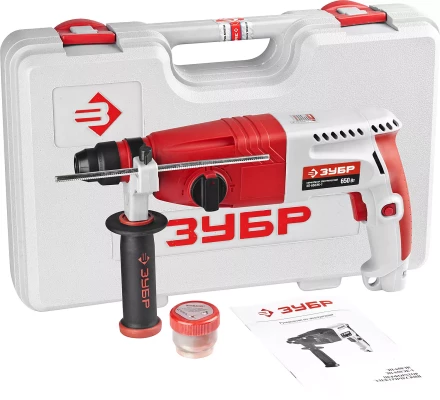 Перфоратор ЗУБР SDS-plus, 2,7 Дж, 0-1000 об/мин, 0-4850 уд/мин, 650Вт, кейс ЗП-650ЭК-1 купить в Тобольске