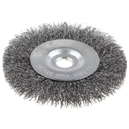 Щетка STAYER дисковая для точильно-шлифовального станка, витая сталь 0,3мм, 175/12,7/16мм 35185-175 купить в Тобольске