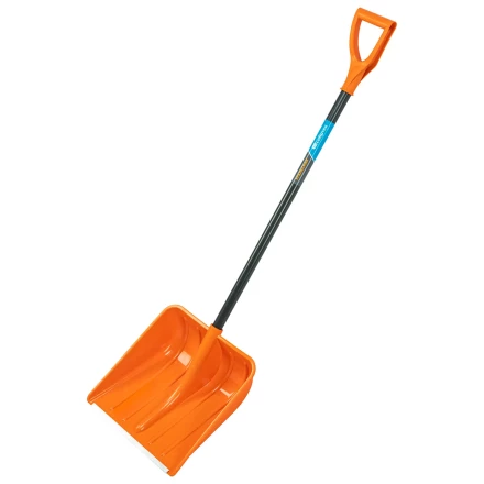 Лопата для уборки снега пластиковая Сибртех, 400х405х1380 мм, стальной черенок, усиленная 61666 купить в Тобольске