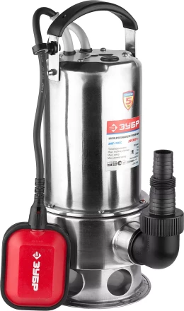 Насос ЗУБР погружной для грязной воды, корпус из нержавеющей стали, пропускная способность 280 л/мин, 1100Вт ЗНПГ-1100-С купить в Тобольске
