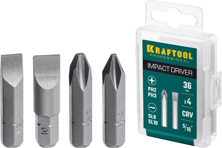 Биты для ударно-поворотных отверток KRAFTOOL 25551 купить в Тобольске