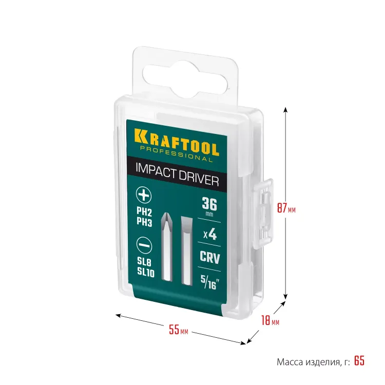 Биты для ударно-поворотных отверток KRAFTOOL 25551 купить в Тобольске
