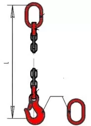 Строп цепной одноветвевой 1СЦ 12.5 т  L=4.5 м 8 кл купить в Тобольске