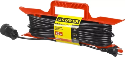 Удлинитель электрический &quot;MAXElectro&quot; на рамке, 20 м, 1 гнездо, STAYER 55018-20 купить в Тобольске