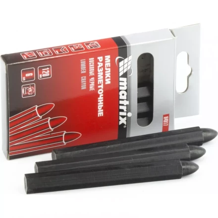 Мелки разметочные восковые черные 120мм коробка 6штук MATRIX 84817 купить в Тобольске