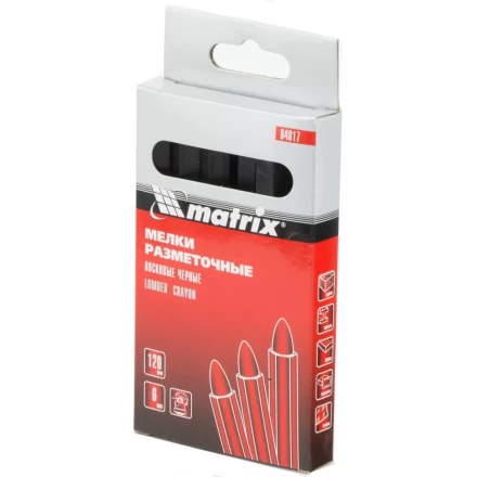 Мелки разметочные восковые черные 120мм коробка 6штук MATRIX 84817 купить в Тобольске
