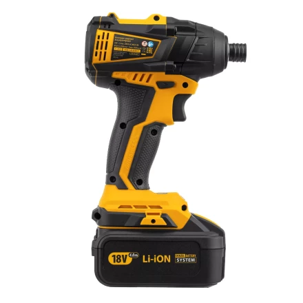 Винтоверт ударный аккумуляторный Denzel 26510 бесщеточный CID-IB-200 18В Li-Ion купить в Тобольске