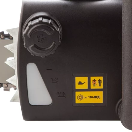 Пила цепная электрическая Denzel EDS-2200 2.2 кВт продольная шина 45 см шаг 3/8 паз 1.3 мм 62 звена 95619 купить в Тобольске