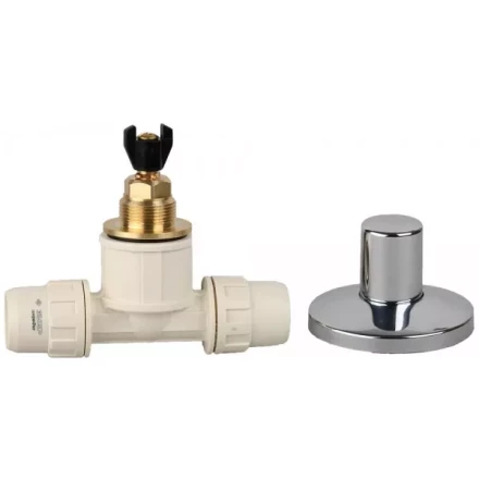 Кран ЗУБР &quot;ШиреФит&quot; запорный в сборе &quot;штуцер с гайкой - кран запорный - штуцер с гайкой&quot;, 20мм 51570-20 купить в Тобольске