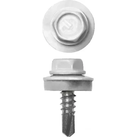 Саморезы СКМ кровельные, RAL 9003 белый, 19 x 5.5 мм, 2 500 шт, для металлических конструкций, ЗУБР 4-300310-55-019-9003 купить в Тобольске