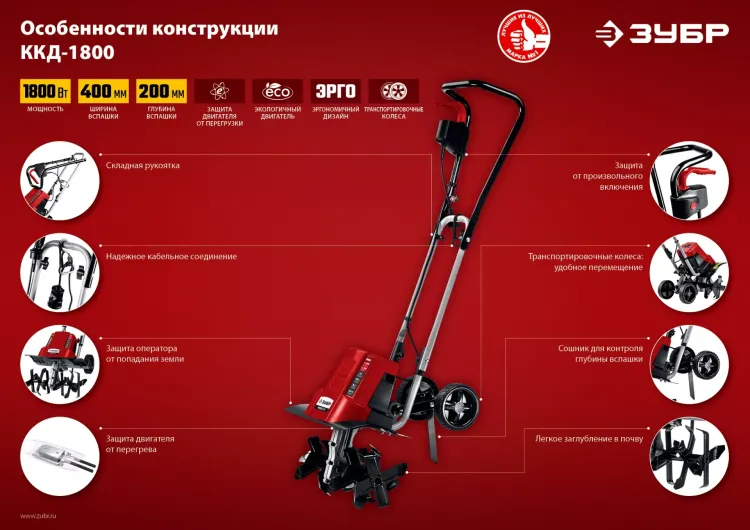 Культиватор электрический ККД-1800 серия МАСТЕР купить в Тобольске