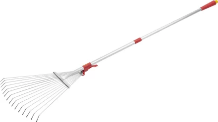 Грабли GRINDA, алюминиевый телескопический черенок, 15 круглых зубцов 421868 купить в Тобольске