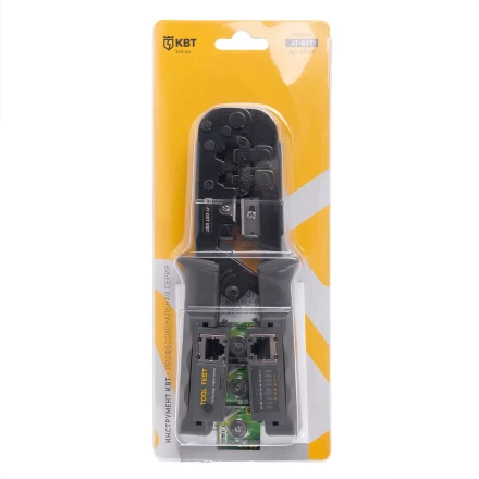 Кримпер многофункциональный КВТ JT-02T с 2 встроенными модулями для обжима RJ-45, RJ-12, RJ-11 (89229) купить в Тобольске