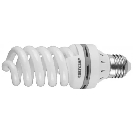 Энергосберегающая лампа СВЕТОЗАР &quot;ЭКОНОМ&quot; спираль,цоколь E27(стандарт),Т3,теплый белый свет(2700 К), 8000час, 20Вт(100) 44352-20_z01 купить в Тобольске