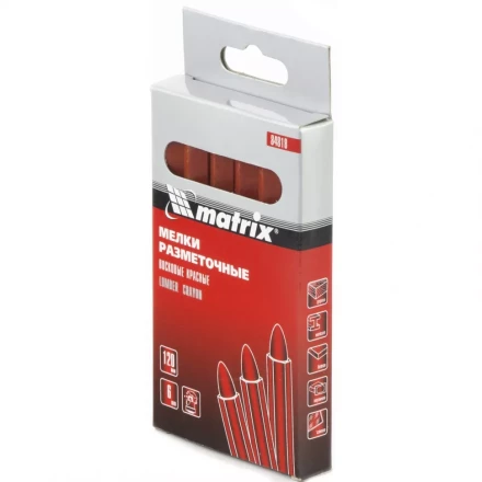 Мелки разметочные восковые красные 120мм коробка 6штук MATRIX 84818 купить в Тобольске