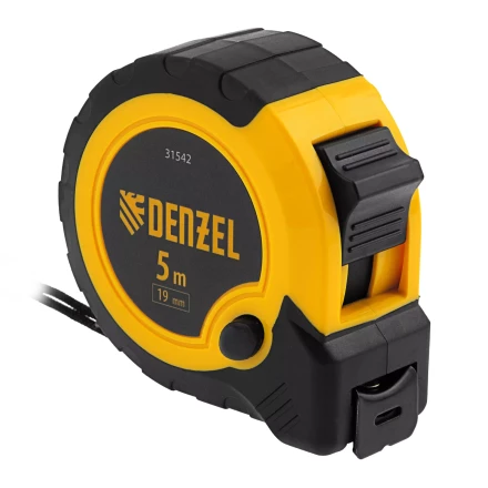 Рулетка Denzel 5м х 19мм, двухкомп. корпус, кнопка-пауза, 31542 купить в Тобольске
