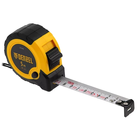 Рулетка Denzel 5м х 19мм, двухкомп. корпус, кнопка-пауза, 31542 купить в Тобольске