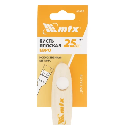 Кисть плоская для лаков &quot;Евро&quot; 1&quot;, искусственная щетина, деревянная ручка MTX 83085 купить в Тобольске