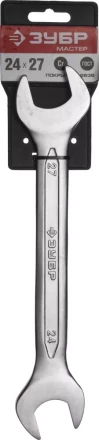 Ключ ЗУБР &quot;МАСТЕР&quot; гаечный рожковый, Cr-V сталь, хромированный, 24х27мм 27010-24-27 купить в Тобольске