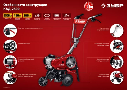 Культиватор электрический КАД-2500 серия МАСТЕР купить в Тобольске