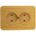 Розетка СВЕТОЗАР &quot;ГАММА&quot; без заземления, двойная, цвет ольха,16А/~250В SV-54102-A купить в Тобольске