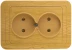 Розетка СВЕТОЗАР &quot;ГАММА&quot; без заземления, двойная, цвет ольха,16А/~250В SV-54102-A купить в Тобольске