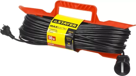 Удлинитель электрический &quot;MAXElectro&quot; на рамке, 50 м, 1 гнездо, STAYER 55018-50 купить в Тобольске