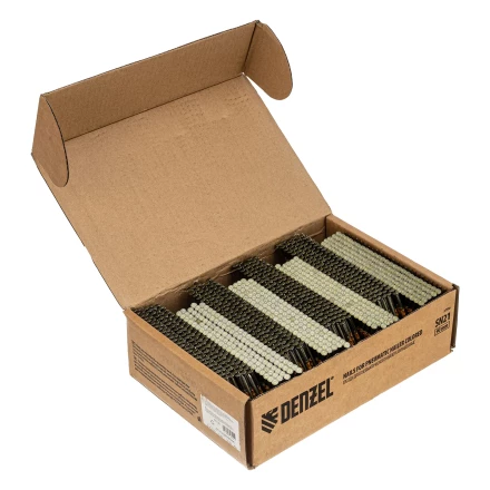 Гвозди для пнев. нейлера крашен. длина 90 мм диаметр 3.05 мм 2000 шт  Denzel 57700 купить в Тобольске