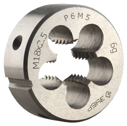 Плашка ЗУБР &quot;ЭКСПЕРТ&quot; круглая машинно-ручная для нарезания метрической резьбы, М18 x 2,5 4-28023-18-2.5 купить в Тобольске